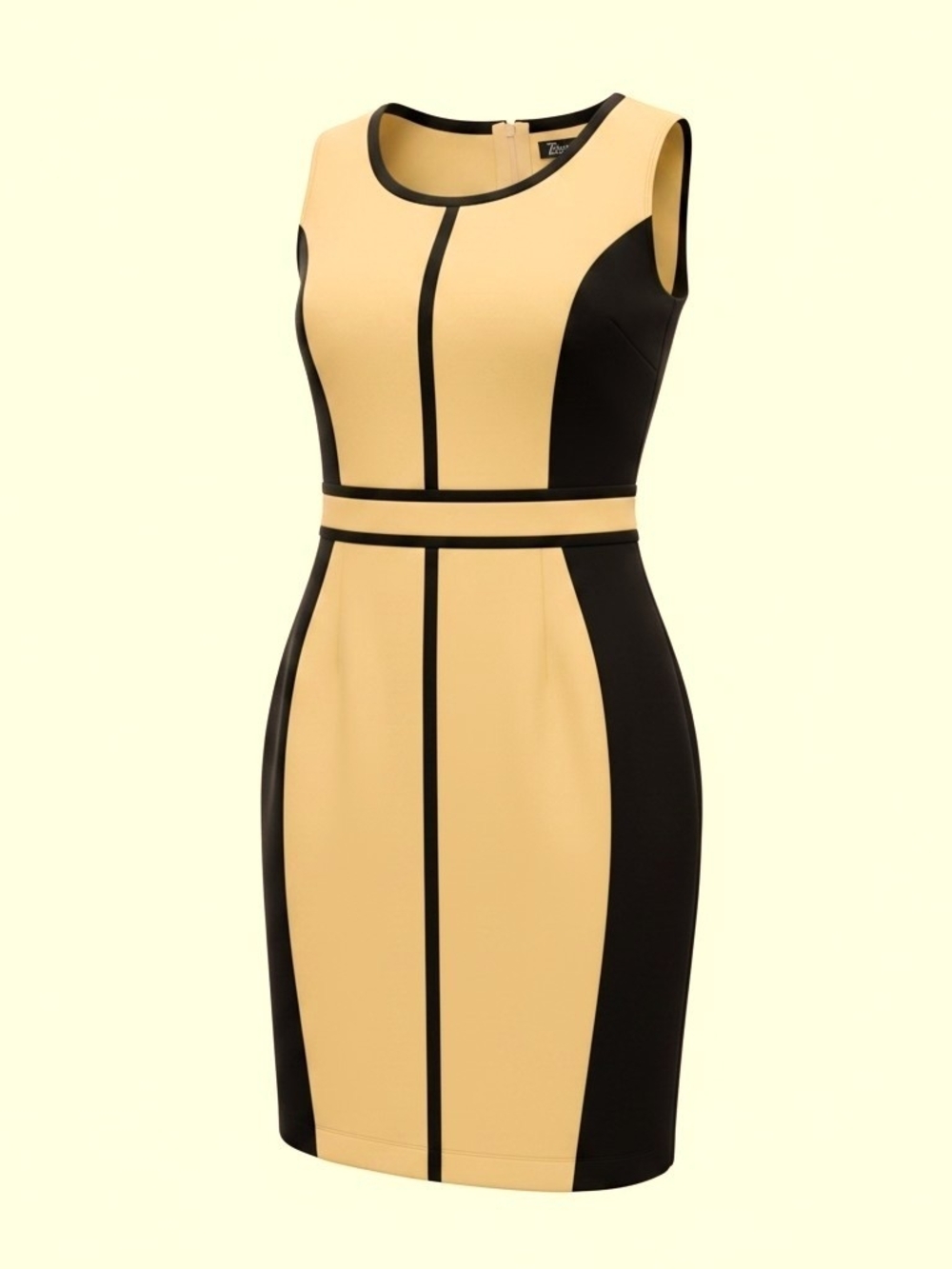 New York & Co 7th Ave. Sleeveless Yellow & Black Sheath Dress Size 6